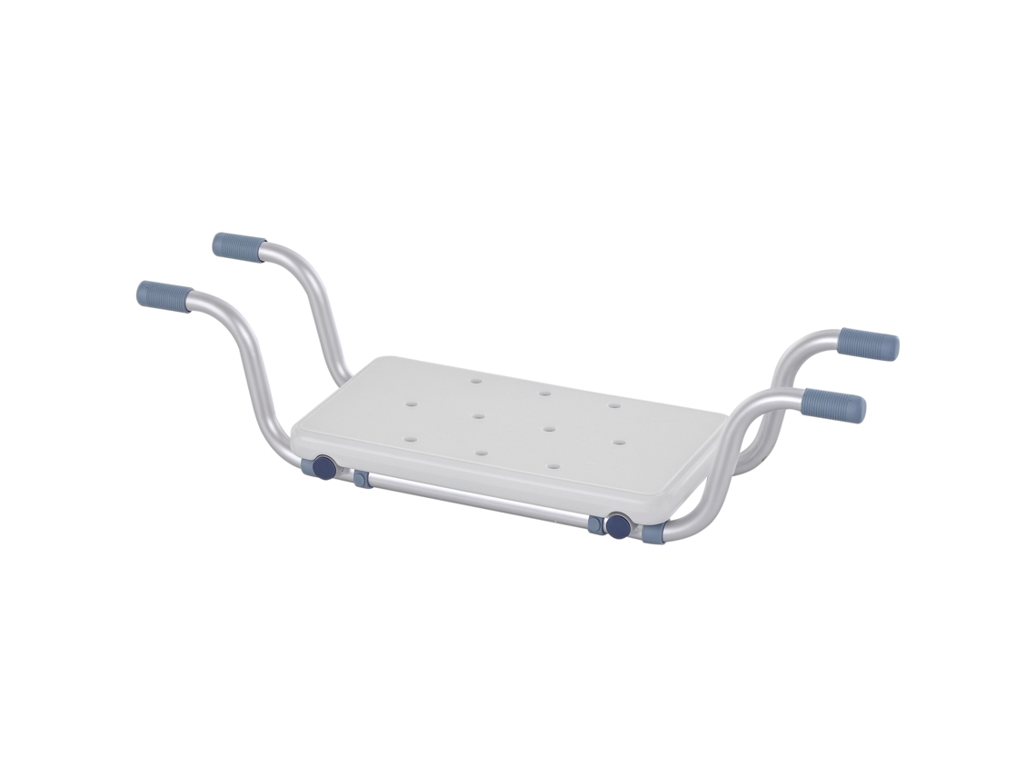 Assento para Banheira Suspenso Ajustável, Banquinho para Banheiro, 73 83x22x18 Cm, Alumínio e Hdpe, Branco CHEZMOI