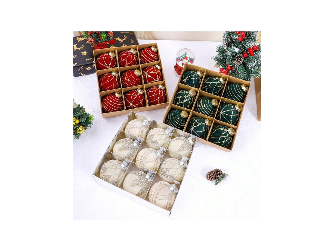 Conjunto De 45pcs De Estrela De Topo E Bola De Natal, Vermelho E Branco Igvtrade