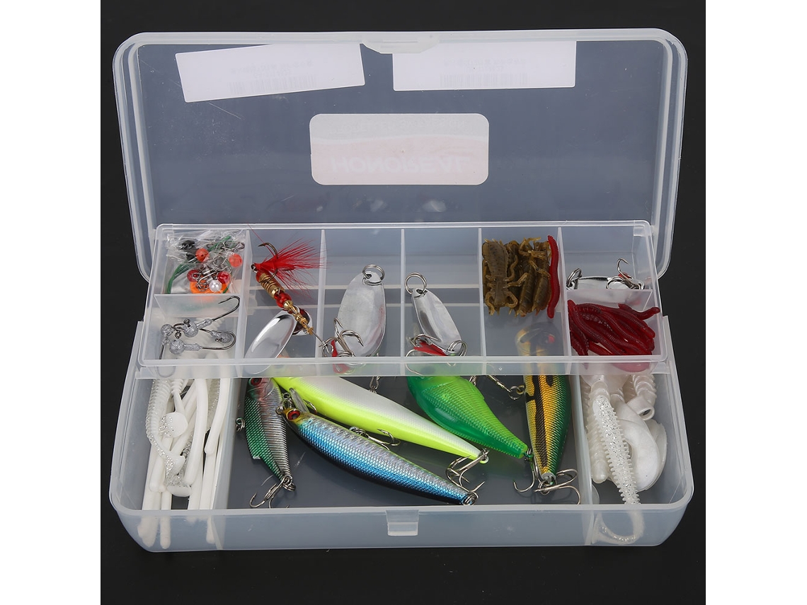 Kit De Iscas De Pesca 72 Peças Completo