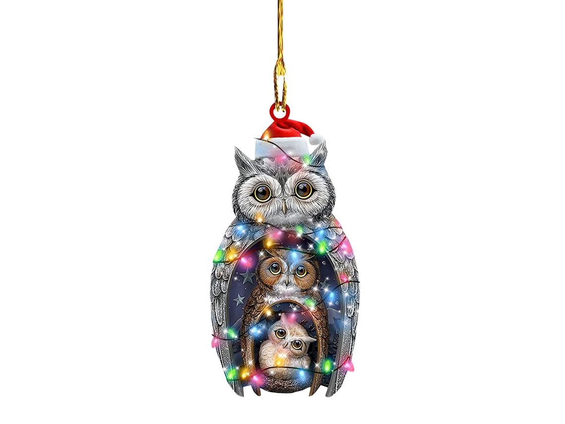 Enfeite de Natal Pingente Galinha com Chapéu Escarfa Decoracão de Arvore de Natal | S/MARCA