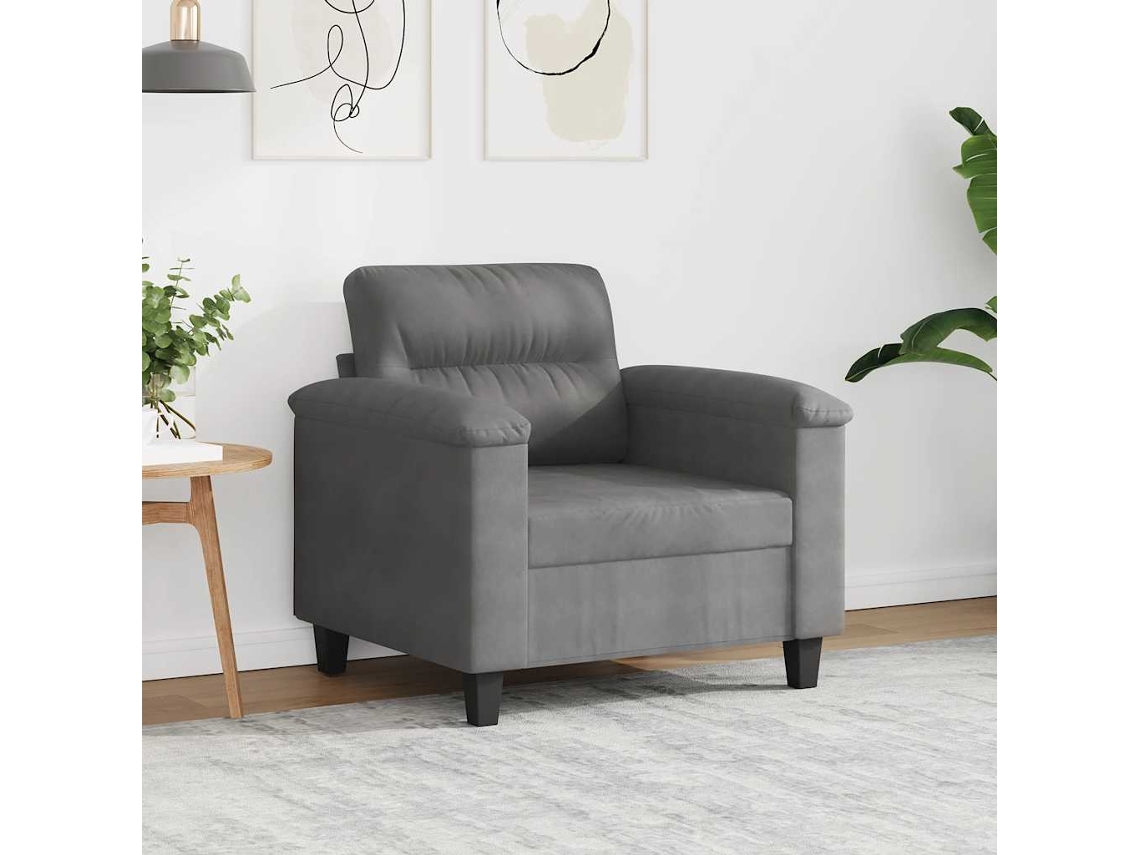 Poltrona de Sala - Cadeira de Descanso - Poltrona 60 Cm Tecido de Microfibra Cinzento escuro HARLANV1