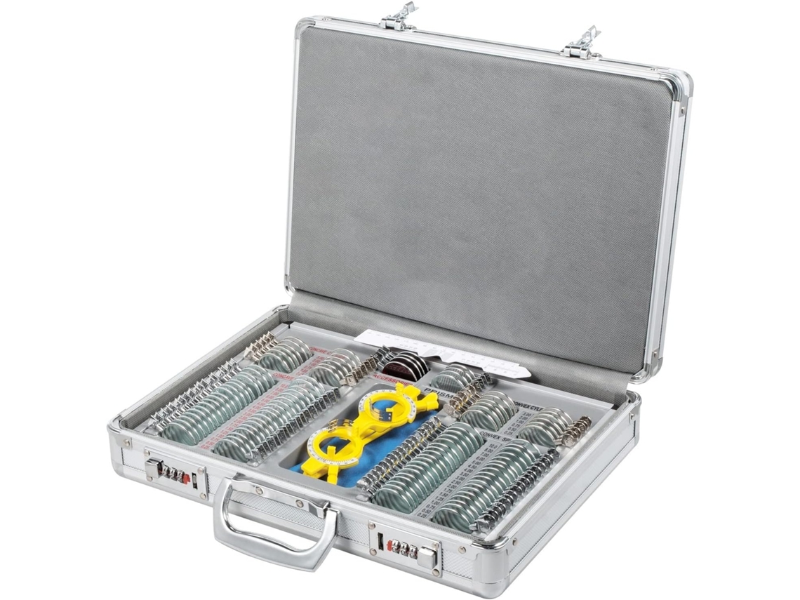 Kit de Lentes de Teste Óptico com 104 Peças, Óptica Metálica, Acessórios para Equipamentos de Optometria. SFUSHOS