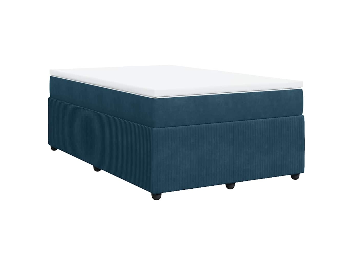 Cama Boxspring com Colchão 120x190cm Veludo Azul Escuro MAISON EXCLUSIVE