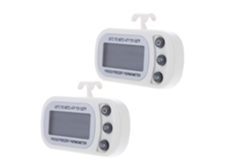 Lurelia Termo-higrómetro Com Sensor, 2 Unidades, Para Frigorífico E Congelador, Visor Lcd, Sem Fios, Impermeável, Medição De Humidade