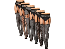 Meia Calcinha de Malha com Cinto de Suspensórios Nylon Sexy e Confortável para Festas e Uso Diário X Grande Xx Grande