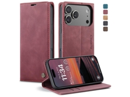 Capa Multifuncional Horizontal Flip Para Iphone 17 Pro Em Couro.