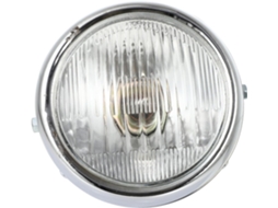 Farol Compacto Redondo Prateado Estilo Retrô Para Motocicleta, Em Ferro E Vidro, Design Simples E Elegante Para Pilotagem Noturna.