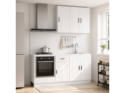 Vidaxl Unidade De Cozinha Porto 5 Unid. Branco Brilhante