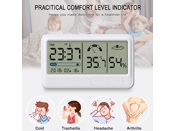 Relógio Termômetro Digital Higrômetro Monitor Temperatura Umidade Casa Inteligente Lcd | S/MARCA