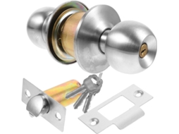 Conjunto De Fechadura Com Maçaneta Esférica Em Aço Inoxidável, Fácil Instalação, Para Portas De Quartos, Com Chave