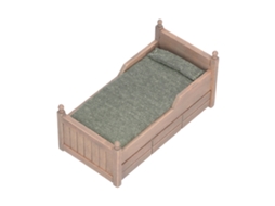 Ats cama de Abeto em Miniatsura para Casa de Boneca 1:12 Móvel Mini Decoração Acessórios Marrom