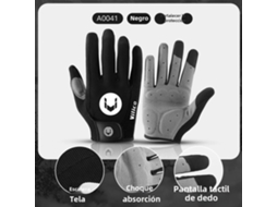 (preto M) Luvas De Ciclismo Longas Masculinas, Antiderrapantes, Resistentes Ao Desgaste, Com Absorção De Impacto E Respiráveis.