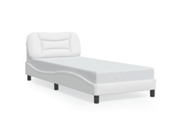Bed Frame, Bed Frames Vidaxl Branco Couro Artificial (90 X 190 Cm)
