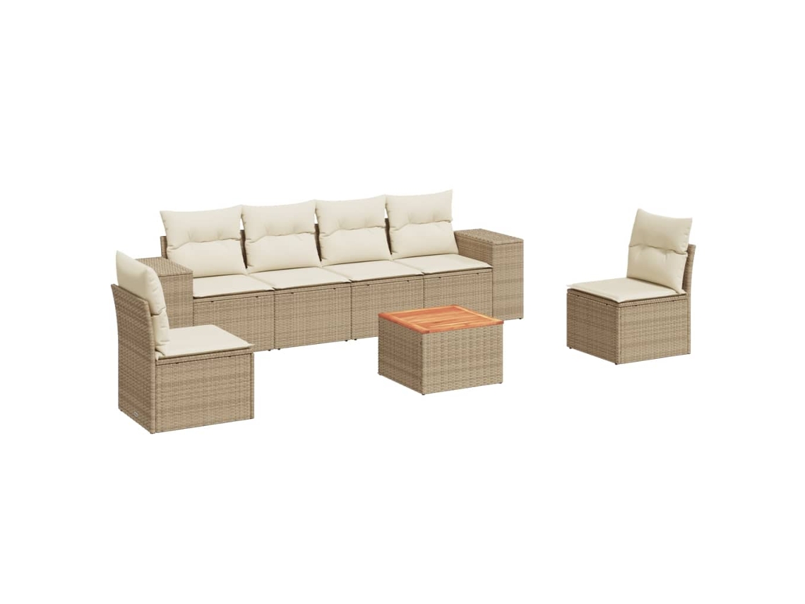Garden Sofa Set, Garden Sofa Sets Vidaxl Bege Rattan / Vime (n/a)