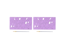 Primerox 2pcs Moldes de Alfabeto de Acrílico para Bolo Decorativo Cute Mini Fondant Roxo