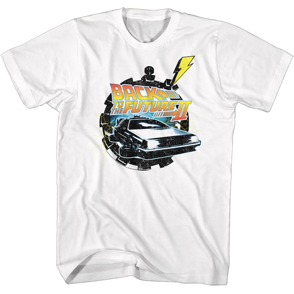 Unisex Adult T-shirt Rockinstone Back To The Future Movie Stopwatch White Sizem