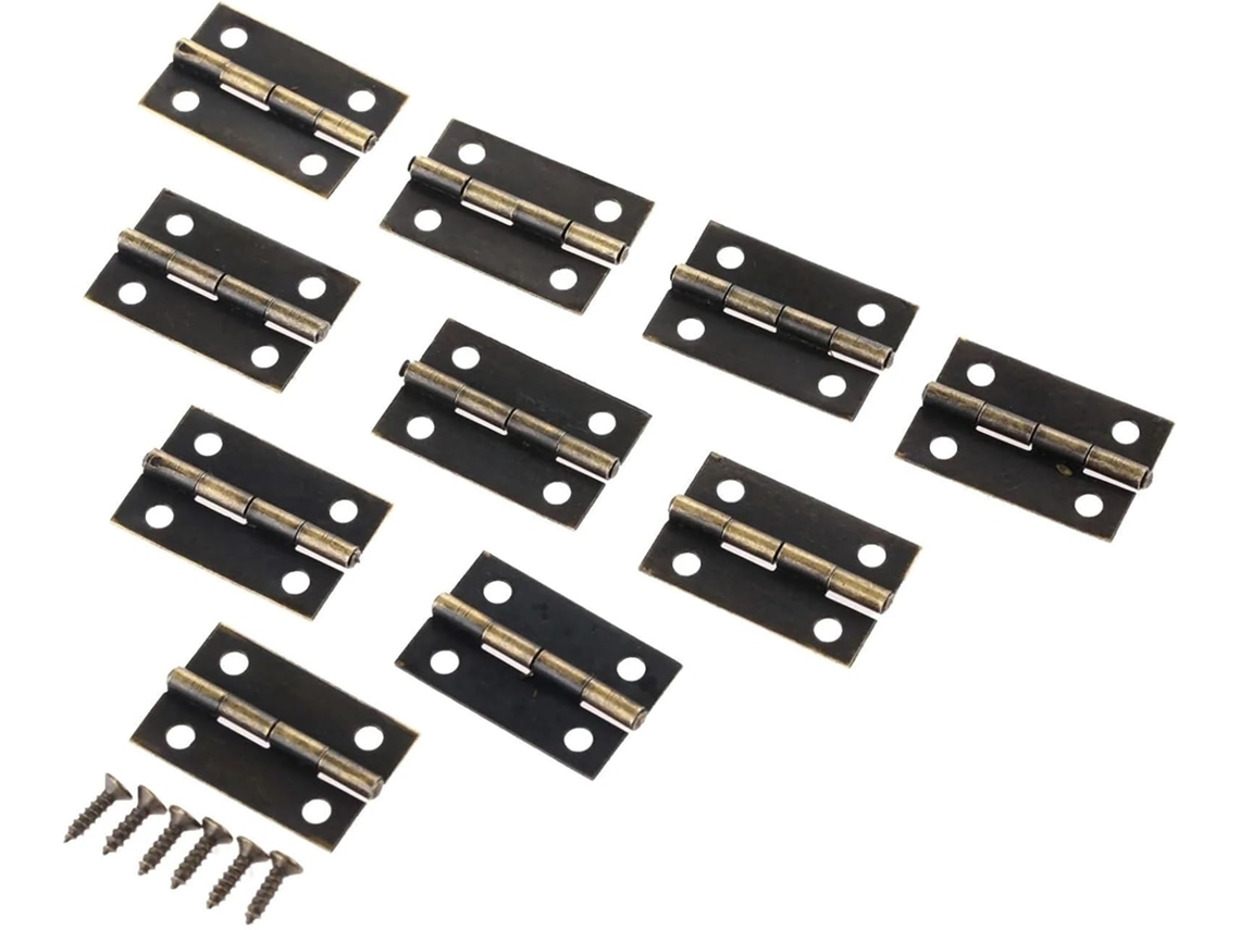Conjunto De 10 Dobradiças Para Móveis, 24x 16mm, Para Armários, Gavetas E Portas, Em Bronze Antigo Dourado, Com