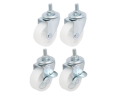Roda Universal com Eixo Roscado M8x15mm de 2 Polegadas, Freio e Sem CHABERLU