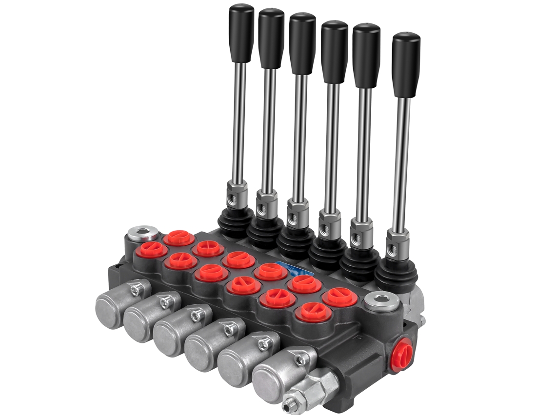 Válvula de Controle Direcional Hidráulico Carretel 6 Carretéis Carregador 11gpm 3600psi para Tanques Trator