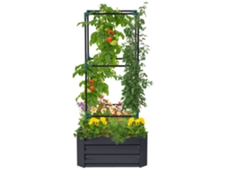 Canteiro Elevado Mit Treliça Pflankasten Mit Suporte Para Trepadeiras | Fundo Aberto | Resistente Às Intempéries | 61 Cm X
