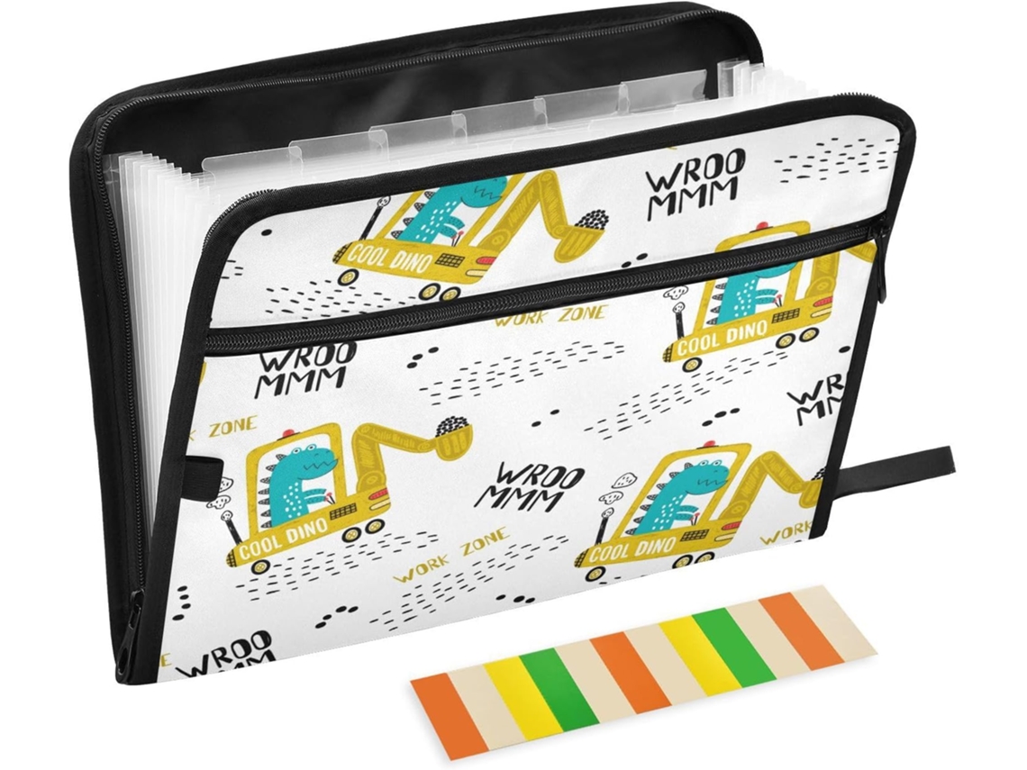 Conjunto de 13 Organizadores Documentos Expansíveis em Formato Acordeão, Tamanho A4, com Zíperes, Ideais para