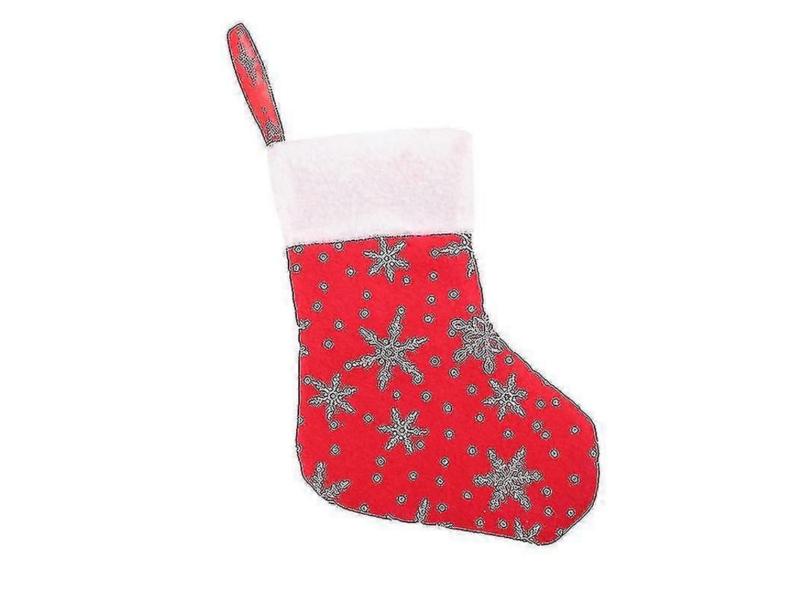 Meia De Natal Festiva Vermelha Com Floco De Neve, Enfeite Para Rvore De Natal, Sacola De Presente Para Festa De Natal E Banquete Hengjian (vermelha)