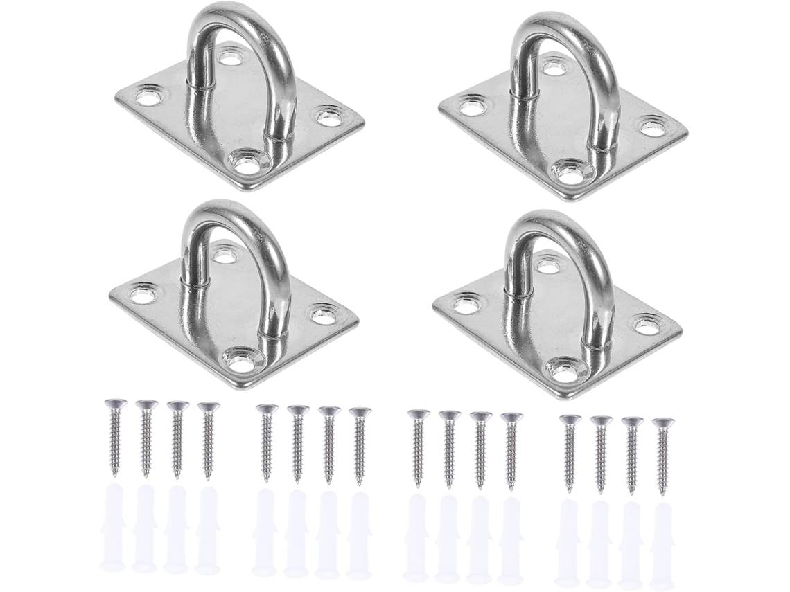 Conjunto De 4 Ganchos Multiuso Em Aço Inoxidável Para Pendurar Redes