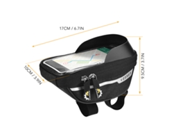 Bolsa para Bicicleta com Suporte para Celular, Impermeável, Touch Screen, Frame Top Tube, 6.5 Polegadas S/MARCA