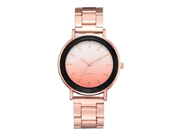 Relógio de Pulso Feminino Fashion com Pulseira de Aço Inox e Mostrador Gradiente Laranja