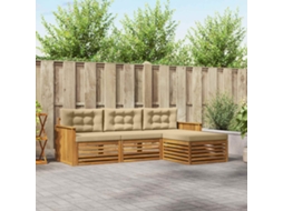 Vidaxl Conjunto De Sofás Para Exterior 4 Unid. Natural E Bege