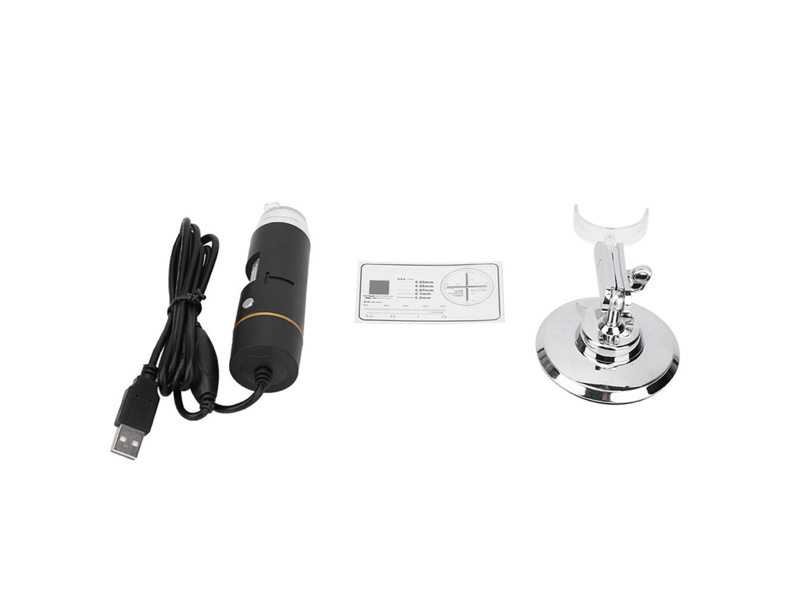 Microscópio Digital Usb 300.000 Pixels 1000x com 8 Luzes Led e Suporte para Pcb