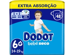 Fraldas Bebé Seco Extra +14kg T6+ DODOT emb. 48 un