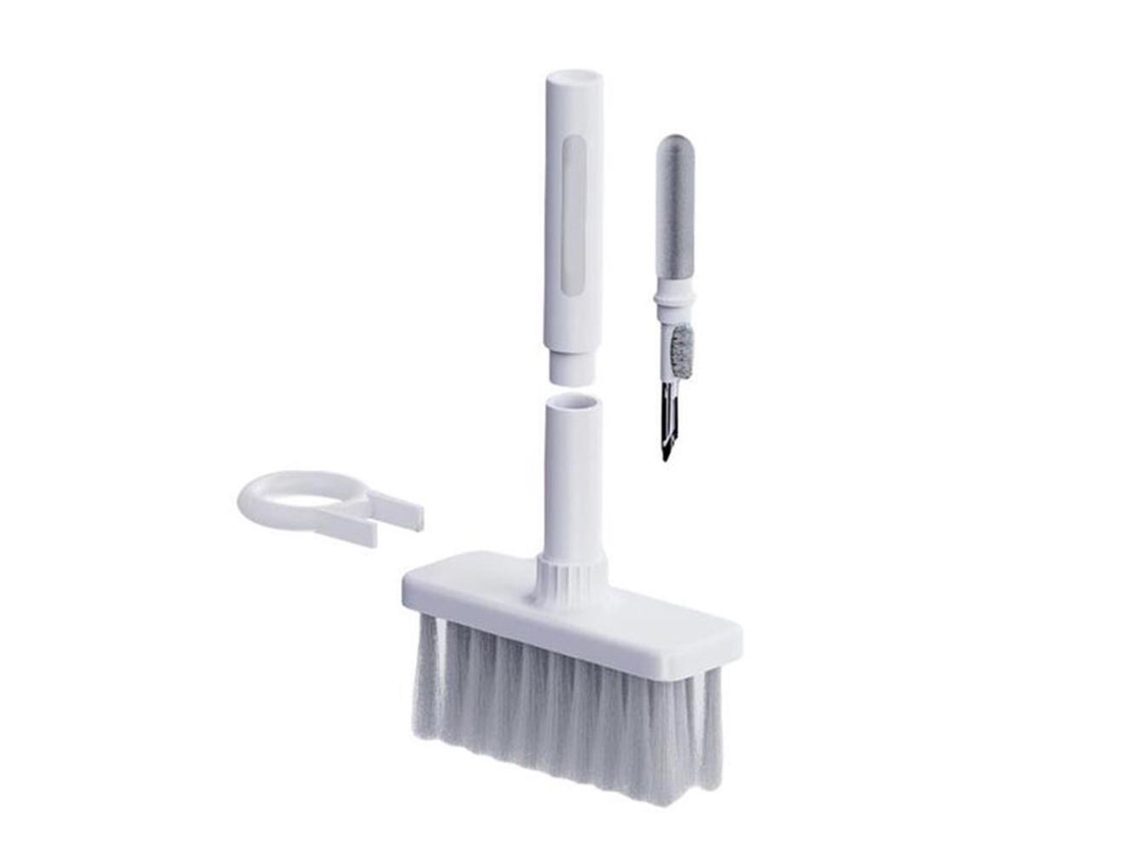 Kit De Limpeza Multifuncional 5 Em 1 Para Teclado, Fones Bluetooth E Computador Com Pincel Branco