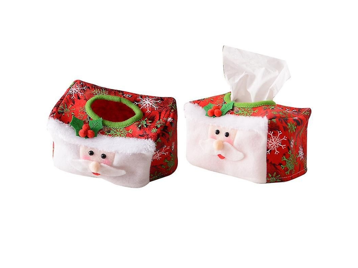 Conjunto De 2 Porta-lenços De Papel Para Carro Com Tampa, Organizador E Bolsa Para Armazenamento, Decoração De Natal Vermelho
