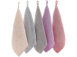 Rebe 5 Toalhas de Mão Suspensas de Felpa Coral Secagem Rápida Quadradas 30x30cm para Uso Versátil