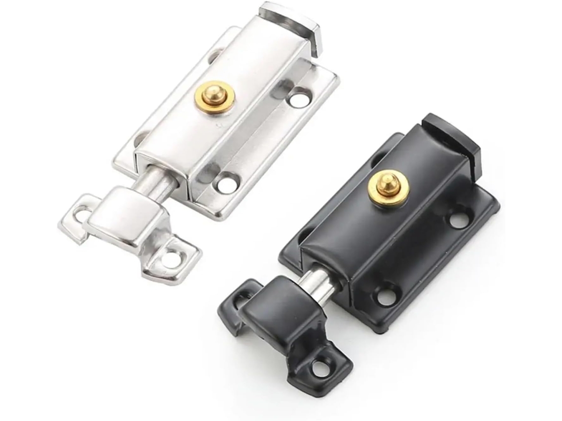 Trava De Ferrolho Portas Internas, Conjunto De 2 Peças, Em Aço Inoxidável, Com Travamento Automático, 7, 6cm 3 Polegadas