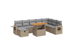 Garden Sofa Set, Garden Sofa Sets Vidaxl Bege Rattan / Vime (n/a)