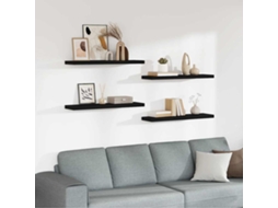 Vidaxl Prateleiras Parede Suspensas 4 Pcs 90x23,5x3,8cm Mdf Preto
