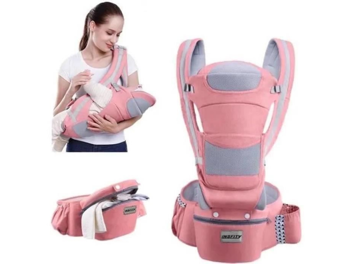 Multifunctional Frente e Verso Back Baby Strap Cor de rosa Design Ergonômico Adequado para 0 48 Meses AOZORZ