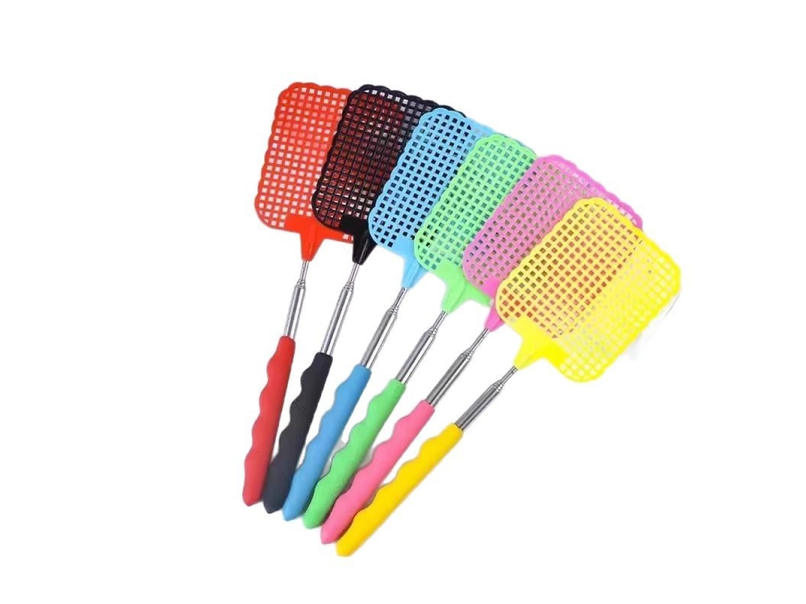 JILLIOPER Mata Moscas De Aço Inoxidável Com Cabo Antiderrapante, Mata Insetos Extensível E Resistente Para Uso Interno E Externo, Pá De Plástico Durável Com Fur
