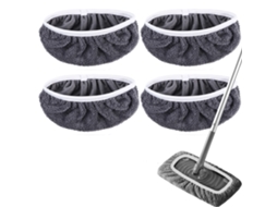 Panos De Microfibra Para Swiffer,kit Reutilizável De 4 Panos Para Limpeza Seca E Úmida Btforus (vassoura Não Incluída)
