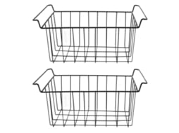 2 Cestos de Arame para Congelador com Revestimento Pe, Rack de Armazenamento Suspenso 41.5x24.5x20cm | S/MARCA