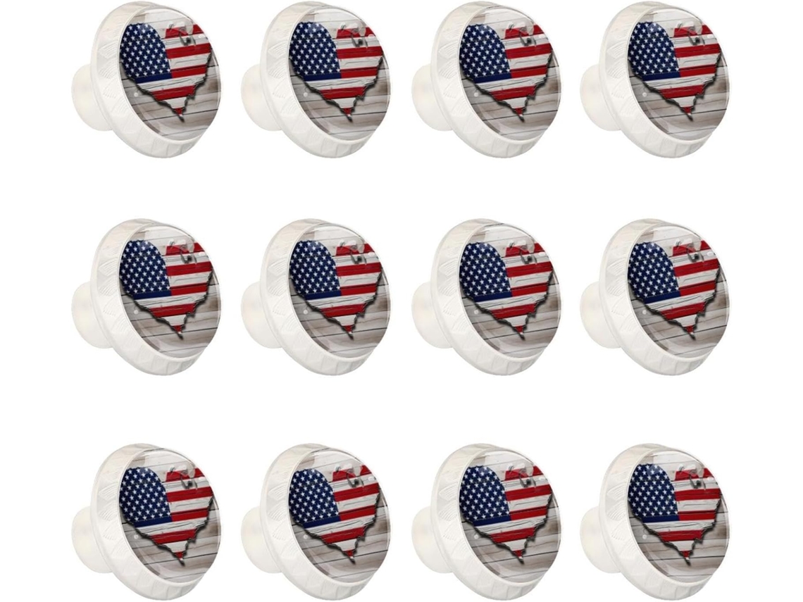 Puxadores Redondos Para Armários De Cozinha, Puxadores Para Armários E Gavetas, 12 Peças, Bandeira Americana, Mapa