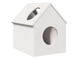 Vidaxl Casa Do Gato 41x50x50 Cm Madeira De Pinho Maciça Branco