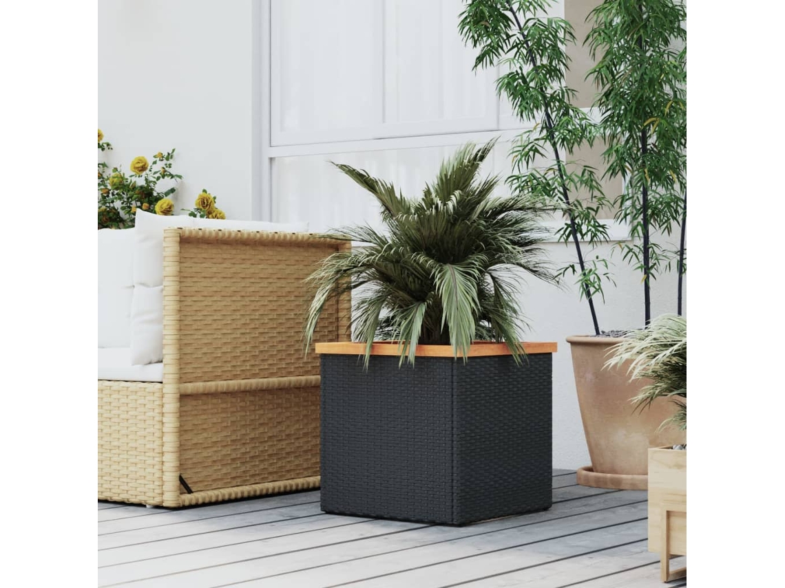 Vidaxl Vaso/floreira 40x40x40 Cm Vime Pe Preto