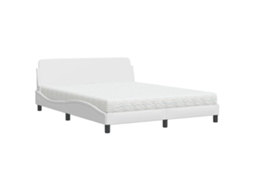 Bed, Beds Vidaxl Branco Couro Artificial (160 X 200 Cm)