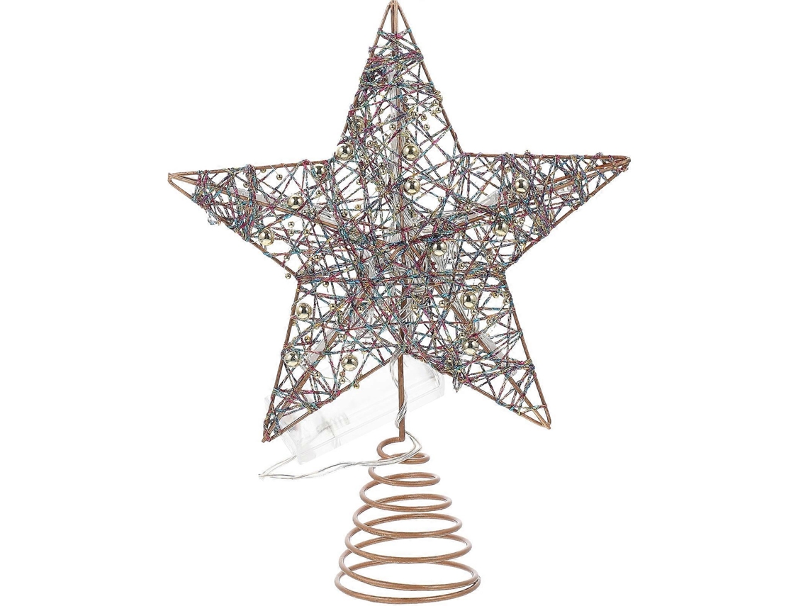 Decoração De Estrela Para Árvore De Natal, Estrela Com Luzes De Led. Loja Olysi
