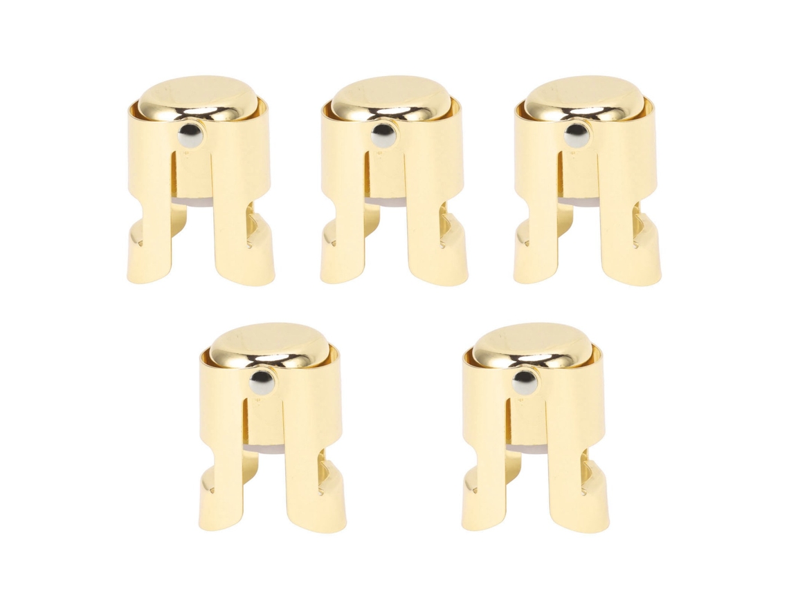 5pcs Vedante de Champanhe Aço Inoxidável Reutilizável Selador Garrafa Vinho Espumante Ouro S/MARCA