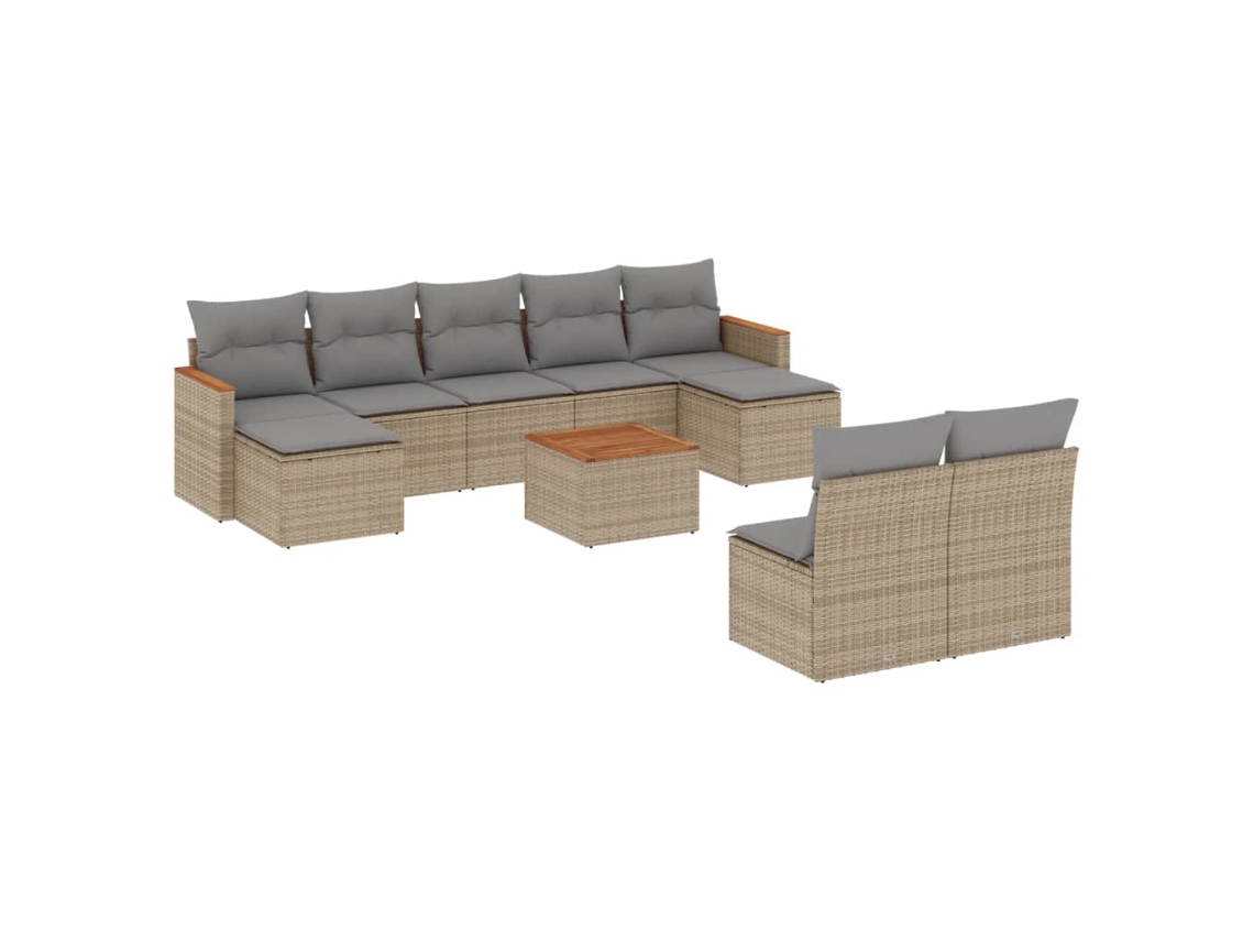 Garden Sofa Set, Garden Sofa Sets Vidaxl Bege Rattan / Vime (n/a)