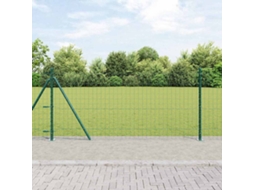Vidaxl Cerca Europeia Com Base De Concreto 25 X 1,0 M Verde Malha